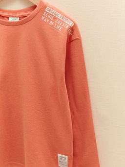 Bisiklet Yaka Bask?l? Uzun Kollu Erkek ?ocuk Ti??rt - Waikiki фото 3