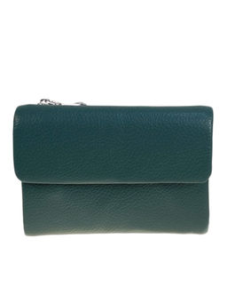 Женское портмоне из натуральной кожи, цвет зеленый