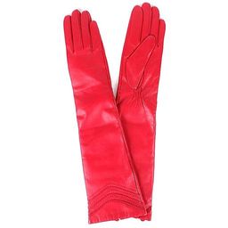 ES-2223 Перчатки Жен,  натуральная кожа  (козленок),  красный,  п/ш ДЛИННЫЕ SALE 161846