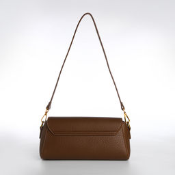 Сумка женская мессенджер TEXTURA на клапане, 26×9×12 см, тёмно-коричневая