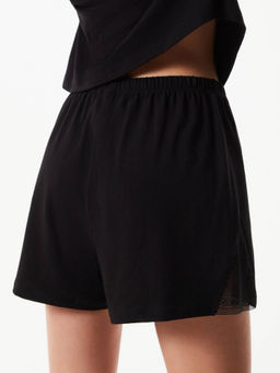 CONTE Zebra LHW 1353 Шорты из анималистичного кружева и хлопка black