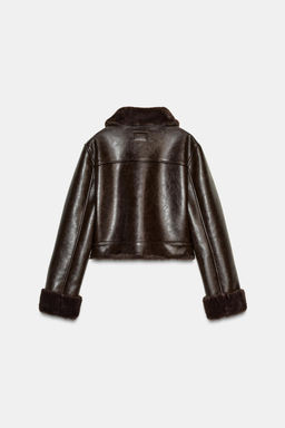 DOUBLE-FACED FAUX FUR JACKET - Zara фото 4