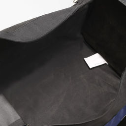 Сумка дорожная на молнии, 3 наружных кармана, длинный ремень, цвет чёрный/синий