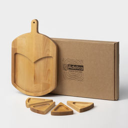 Подарочный набор посуды Adelica «Сырная мозаика», доска разделочная 35×22 см, менажницы 4 шт., 12.5×9 см, дерево берёза