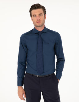 Lacivert Slim Fit Pamuk Klasik G_mlek