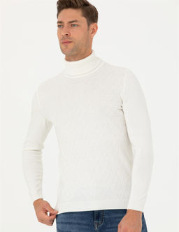 Ekru Slim Fit Bal_k__ Yaka Triko Kazak - Pierre cardin фото 3
