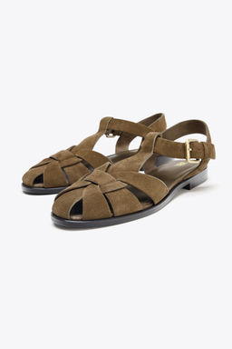 SPLIT SUEDE CAGE SANDALS - Zara фото 10