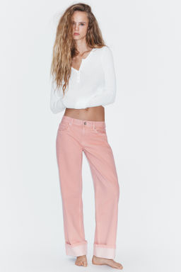 TRF LOW-RISE LOOSE FOLDED JEANS - Zara фото 12