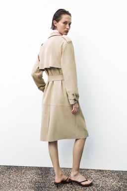 FAUX SUEDE TRENCH COAT - Zara фото 3