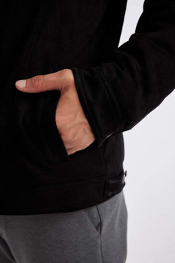 Приталенная куртка с рубашечным воротником Замшевое пальто - Defacto фото 7