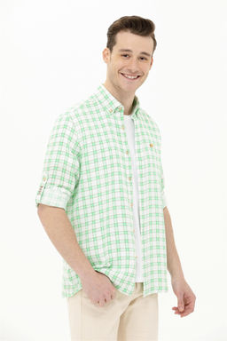 U. S. Polo Assn Мужская зеленая рубашка в клетку - U.s. polo assn фото 10