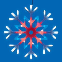 ULD-H4040-048/DTA MULTI IP20 SNOWFLAKE Фигура светодиодная "Снежинка", 40х40см. Подвесная. 48 светодиодов. Красный, синий, белый свет. Провод прозрачный. TM Uniel.