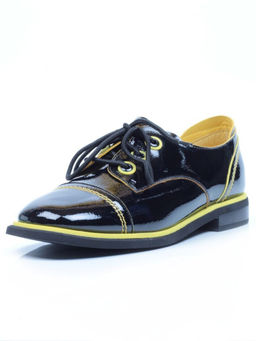 03-H491-H11-F384 BLACK Полуботинки женские (натуральная кожа)