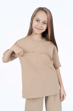 Костюм детский для девочки капучино 7063 (128)