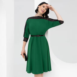 Платье Парижский десерт (изумруд с ремешком) - Charutti фото 2