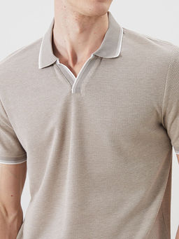 Polo Yaka Desenli Erkek Ti??rt