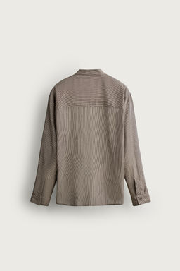 CAMISA FLUIDA RELAXED FIT / Rayas marrones