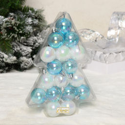 Набор украшений "Легенды зимы" 4 см (набор 17 шт), Белый, голубой