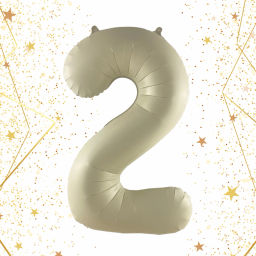 Шар фольгированный 32/81см "Цифра "2" (молочный)