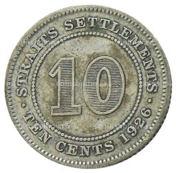 10 центов 1926 года Стрейтс Сетлментс