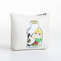 Кошелёк детский Аниме girl, монетница, на молнии, с рисунком, белый