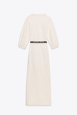 MIDI DRESS WITH PUFF SLEEVES AND BELT - Zara фото 8