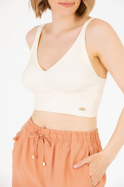 U. S. Polo Assn Женский свитер цвета экрю с v-образным вырезом - U.s. polo assn фото 7