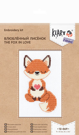Klart набор для вышивания 12-069 Влюблённый лисёнок 9 х 13 см фото 3
