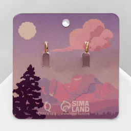 Серьги эмаль Искусство сердце, цвет розовый в золоте - Queen fair фото 3