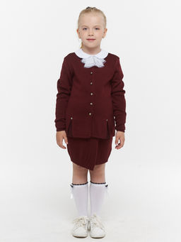 Жакет для девочек 193-7105. 1096 бордо