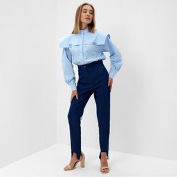 Джинсы женские слим MINAKU: Jeans Collection, размер 42, синие