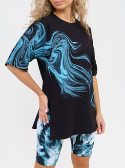 910 Костюм "черный/голубой"