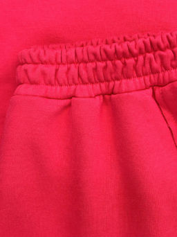 Брюки из футера для девочки с лампасом 22-5698 красный - Mini maxi фото 6