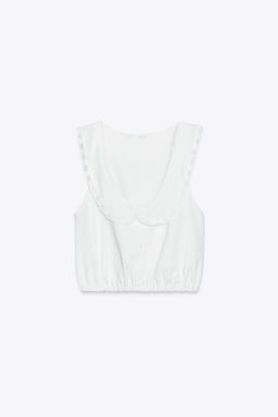 BUTTON-UP COLLAR TOP - Zara фото 6