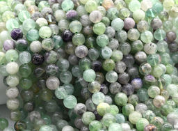 Флюорит бусины зеленого цвета шарик 8мм, 38см, 49 бусин Радуга камня