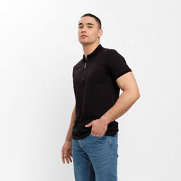 Футболка поло мужская MINAKU REGULAR FIT: чёрная, р-р 54