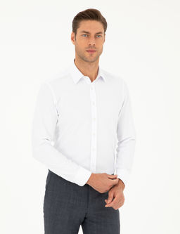 Beyaz Slim Fit Arm_rl_ Uzun Kollu G_mlek