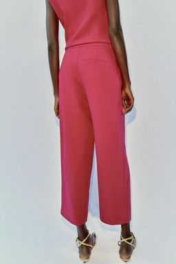 PANTAL?N CARROT PLIEGUES / Fucsia - Zara фото 4