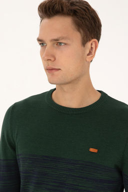 Erkek Slim Fit Bisiklet Yaka Koyu Ye_il Kazak - U.s. polo assn фото 2