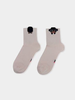 Цена за 5 пар! Носки женские розовые с рисунком в виде собачки - Mark formelle фото 3