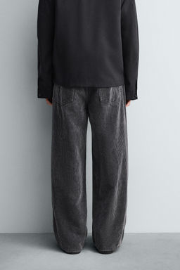 PANTAL?N RELAXED FIT PANA / Gris oscuro - Zara фото 3