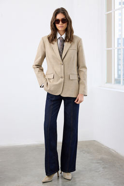 Bej Blazer Ceket TWOAW26BC00009 - Trendyolmilla фото 2