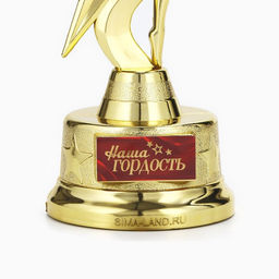 Наградная фигура «Наша гордость», золото, пластик, 21.5×7.5 см