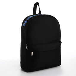 Рюкзак текстильный с печатью на верхней части SO WHAT, 38х29х11 см, черный - Nazamok фото 5