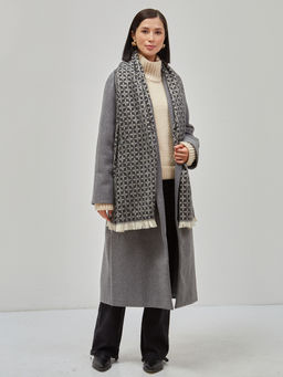 В составе шерсть и кашемир! теплый двусторонний палантин - Tantino фото 2