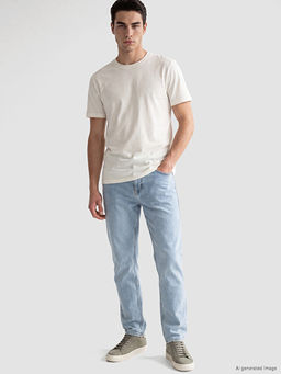 Slim Fit %100 Pamuk Basic Ti??rt - Waikiki фото 2