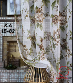 Белый тюль с рисунком цветов