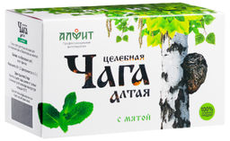 Чайный напиток целебная ЧАГА Алтая с МЯТОЙ Алфит 7807