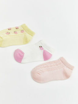 K?z Bebek Desenli 3l? Patik ?orap