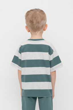 Crockid _ КР 302475/темный малахит,полоска к530 фуфайка для мал  фото 4